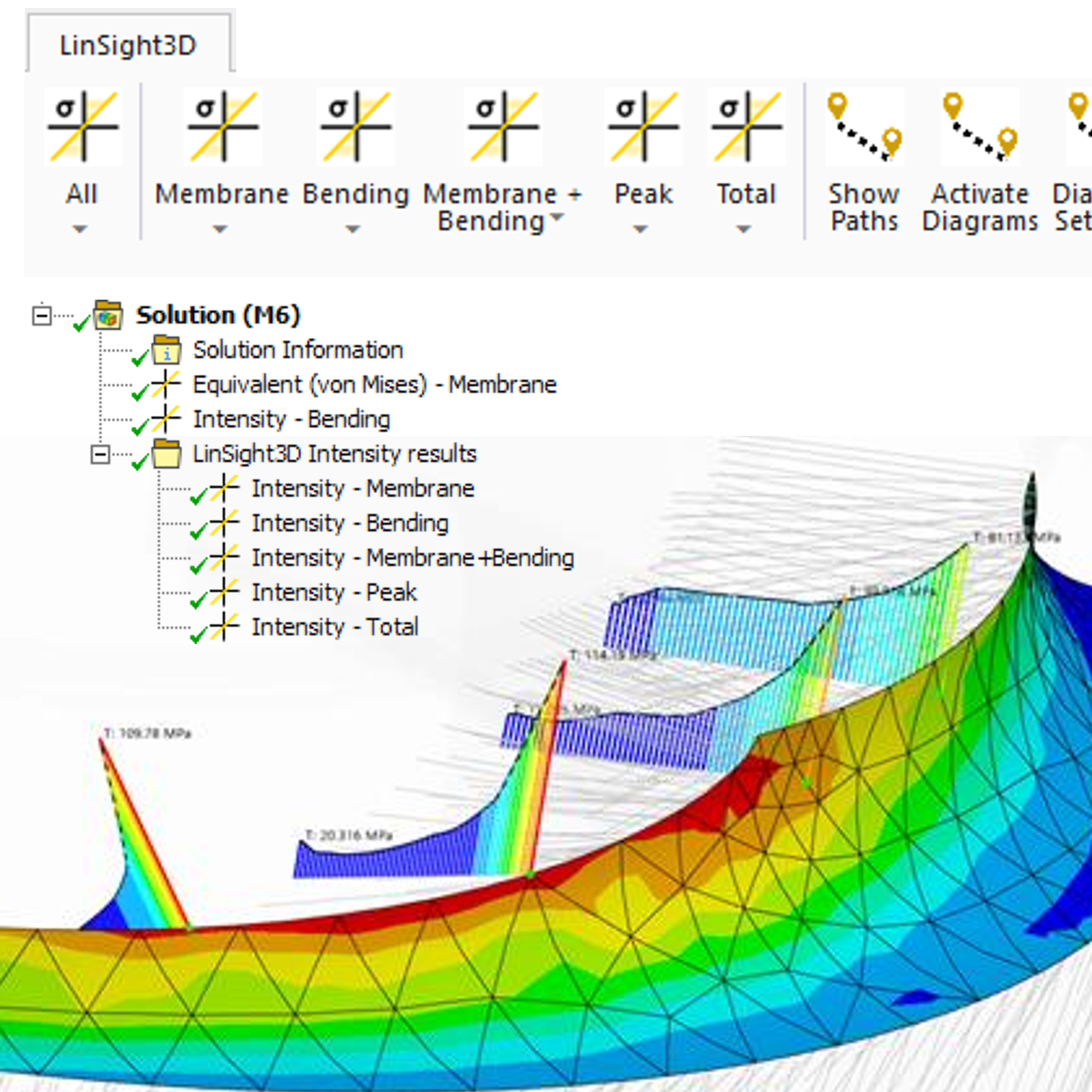 LinSight3D user interface inside Ansys Mechanical